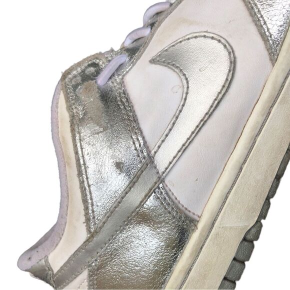VINTAGE 2010 Nike Dunk Low Metallic Silver Size 6 - Picture 4 of 16